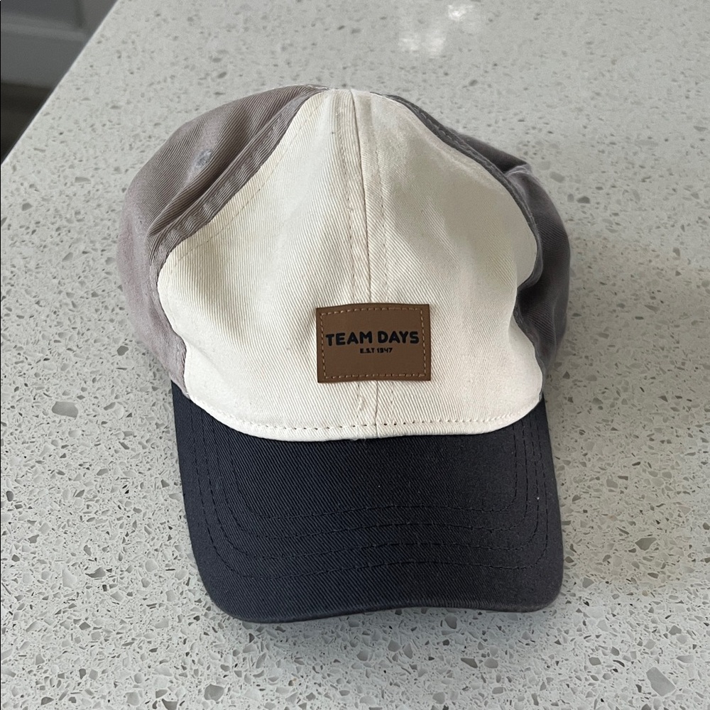 H&M Colorblock Cotton Baseball Cap - Black, Cream & Gray